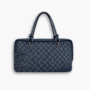 Chanel Denim Duffle Bag Blue Denim 40Cm