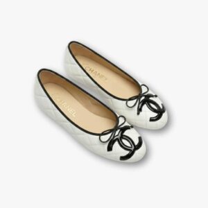 Chanel Cambon Ballet Flats White